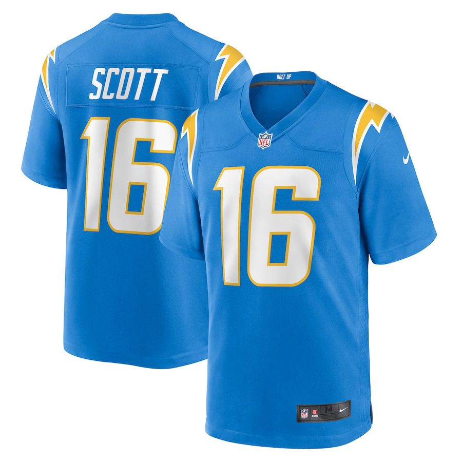 Men Los Angeles Chargers 16 JK Scott Nike Powder Blue Game NFL Jersey